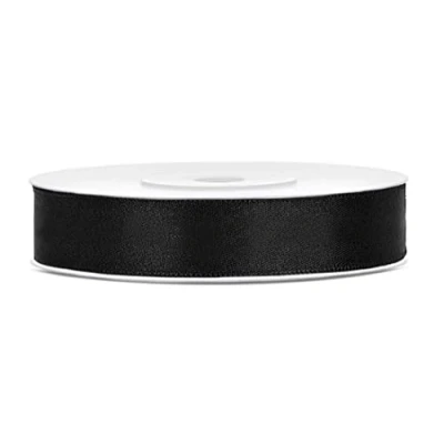Abbildung von Libetui 25 Meter Satinband Schwarz 12mm schwarzes Schleifenband Dekoband Stoffband Geschenkband Geschenkverpackung Party Geburtstag Trauer Band