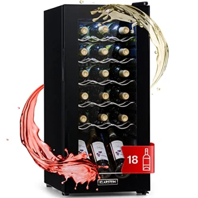 Abbildung von Klarstein Weinkühlschrank Shiraz 18 Uno, für Standardflaschen á 0,75l,Wein Flaschenkühlschrank Weintemperierschrank Weinschrank Kühlschrank