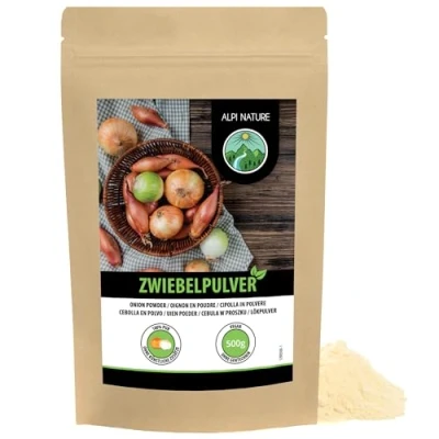 Abbildung von Zwiebelpulver (500g), Zwiebeln gemahlen, Zwiebel Pulver, 100% naturrein aus schonend getrockneten Zwiebeln, natürlich ohne Zusätze, vegan, Zwiebelgranulat