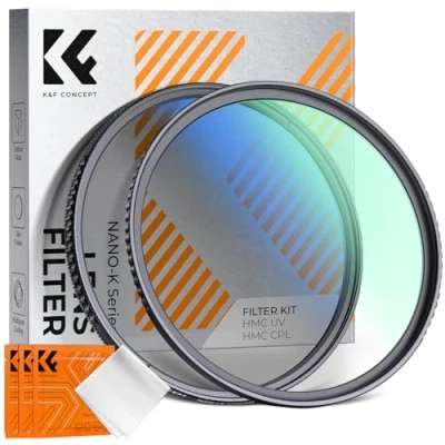 Abbildung von K&amp;F Concept Filterset K Serie Polfilter CPL Filter + MCUV Filter, Zirkularer Polarisationsfilter &amp; UV Sperrfilter 55mm