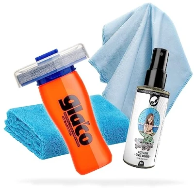 Abbildung von detailmate 4 Teil. Glasversiegelung Bundle Soft99 Glaco DX 110 ml Versiegelung mit perfektem Lotuseffekt + Scheiben Glasreiniger 100 ml, Mikrofaser Poliertuch 40x40cm &amp; Glastuch