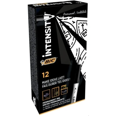 Abbildung von Bic Permanentmarker, fein, Schwarz, 12 Stück