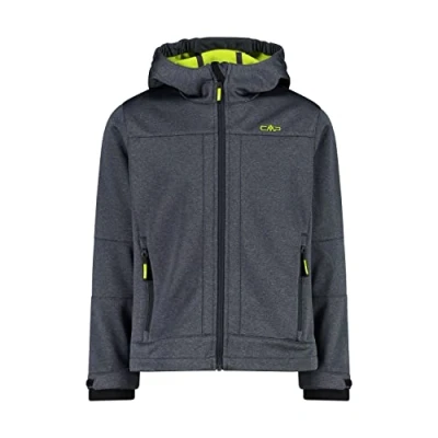 Abbildung von CMP Boy Jacket Fix Hood Softshell Grau Winddichte wasserabweisende Jungen Jacke, Größe 164 Farbe Titanio M