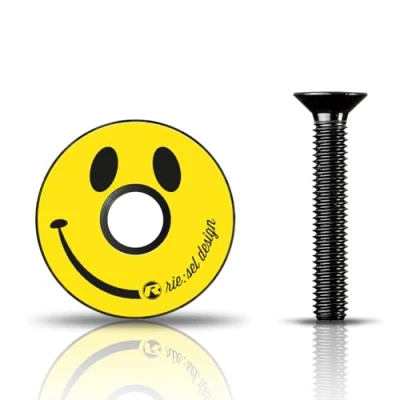 Abbildung von Riesel Design stem:Cap Carbon Ahead Kappe inkl. Aluschraube für Rennrad, Gravel, Cyclocross, MTB/Vorbau &amp; Steuersatz alle Gabelschäfte, Vorbauten mit 1 1/8‘‘ NEU (Smile)