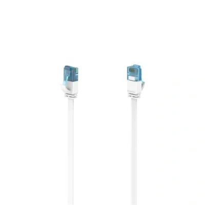 Abbildung von Hama Cat 6a Netzwerkkabel 15m, Flachkabel zum Verlegen, Gigabit Ethernet bis zu 10 Gbps (RJ45 Lankabel, verdrillte Datenpaare, Knickschutz, schlanke Stecker, Ethernetkabel mit robustem Kabelmantel)