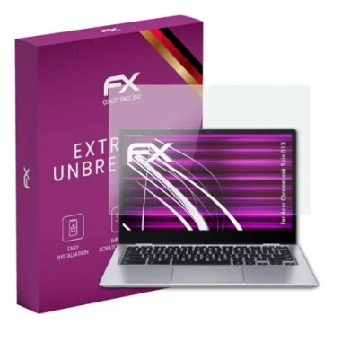 Abbildung von atFoliX Glasfolie kompatibel mit Acer Chromebook Spin 513 Panzerfolie, 9H Hybrid Glass FX Schutzpanzer Folie