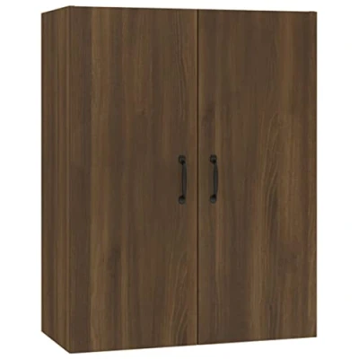 Abbildung von vidaXL Hängeschrank, Wandschrank für Schlafzimmer Wohnzimmer, Schwebeschrank mit viel Stauraum, Bücherschrank Büroschrank Schrank, Braun Eichen Optik Holzwerkstoff
