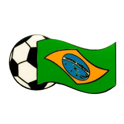 Abbildung von Fussball WM 2014 Brasilien Flagge Metall Button Badge Pin Anstecker 0663