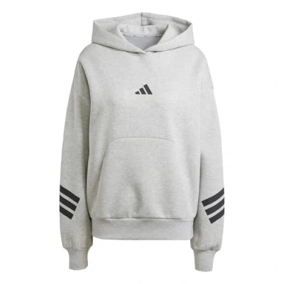 Abbildung von adidas Sportswear Future Icons Three Stripes Kapuzenpullover, Damen, Größe: XS, Medium grey heather