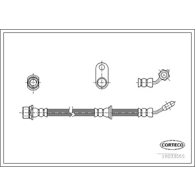 Abbildung von CORTECO 19033055 Bremsschläuche Vorderachse rechts 502 TOYOTA: Avensis I Limousine
