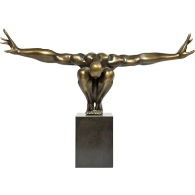 Abbildung von Kare Design Deko Objekt Athlet, Bronze, modern, große Dekorationsfigur, Marmor Sockel, Fitness Statue Mann, Skulptur, (H/B/T) 52x75x23cm