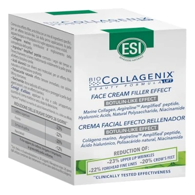 Abbildung von ESI Biocollagenix Gesichtscreme mit Filler Effekt, Meereskollagen, Hyaluronsäure und Niacinamid, Botox verleiht eine straffe, strahlende elastische Haut, 50 ml