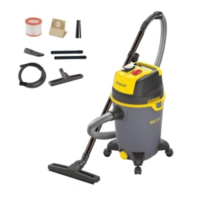 Abbildung von Stanley SXVC25PTDE, Trocken&amp;Nass, Schwarz, Gelb, Tasten, 25 l, 4 Rad/Räder, AC