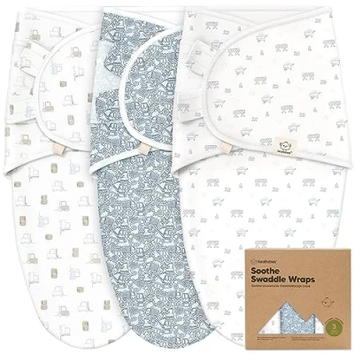 Abbildung von KeaBabies 3 Pack Bio Baby Schlafsack zum Pucken Ergonomische Pucksack 0 Monate, Babyschlafsack Neugeborene, Pucktuch Baby, Puck Pucksack, Wickeldecke (Excavation)