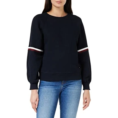 Abbildung von Tommy Hilfiger Damen Sweatshirt ohne Kapuze, Blau (Desert Sky), XXS