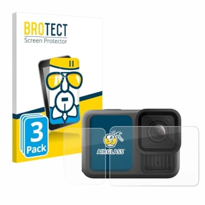 Abbildung von BROTECT Schutzglas für GoPro Hero 13 Black (3 Stück) Schutzfolie Panzer Folie Glas [Extrem Kratzfest 9H, Anti Fingerprint, Ultra Transparent]