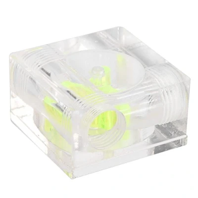 Abbildung von Richer R G1 / 4 Computer CPU Wasserkühlungs Durchflussmesser, 3 Laufrad Quadratische Form Durchflussanzeiger mit Gewinde für PC Wasserkühlsystem (Quadrate Wege)