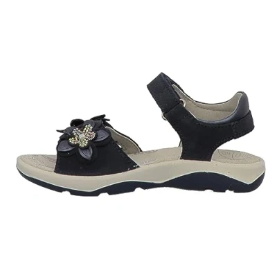 Abbildung von Lurchi Forina Sandale, Sommerschuh, Sandalette, Keilabsatz, mit glitzernden Blüten
