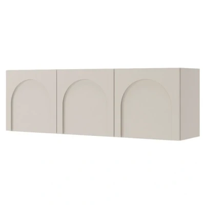Abbildung von Selsey TV Schrank ARKADIA Dreitürig mit gefrästen Fronten, 150 cm, grau beige
