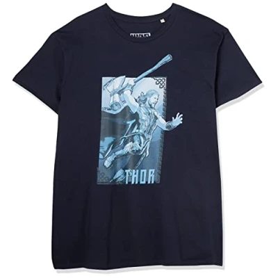 Abbildung von Marvel Herren Metlatmts022 T Shirt, Marineblau, S