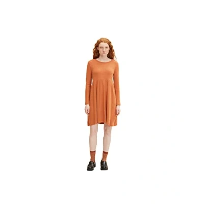 Abbildung von TOM TAILOR Denim Damen Jersey Kleid 1032815, 30345 Rusty Amber Melange, M