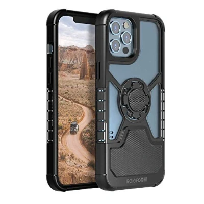 Abbildung von ROKFORM Schutzhülle für iPhone 12 Pro Max, magnetisch, mit Twist Lock, dünn, stoßfest, Crystal Slim Apple Smartphone (transparent)
