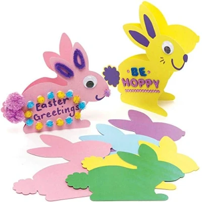 Abbildung von Baker Ross Osterhase Karten, Rohlinge, 10 Stück, Oster Basteln für Kinder (AX750)