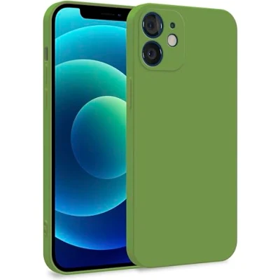 Abbildung von MyGadget Hülle für iPhone 12 Mini Zweilagige Handyhülle mit Kameraschutz Cover Innenfutter &amp; Silikon außen Grün