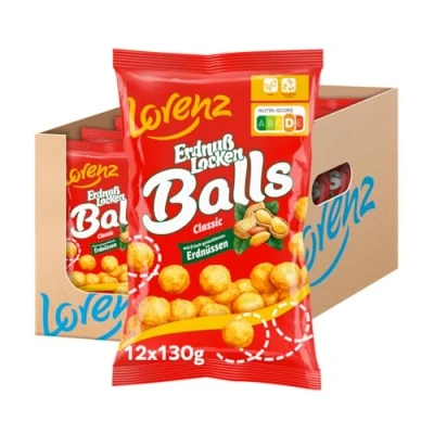 Abbildung von Lorenz Snack World ErdnußLocken Balls, 12er Pack (12 x 130 g)