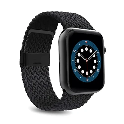 Abbildung von Puro Loop Band Geflochtenes Armband für Apple Watch 42/44/45 mm (schwarz)