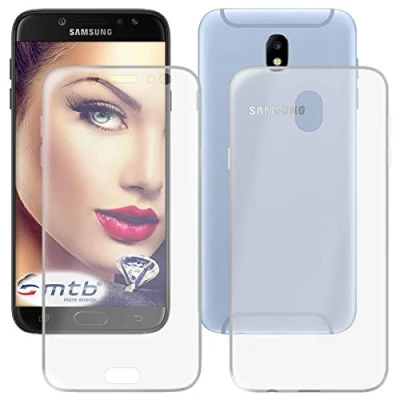 Abbildung von mtb more energy® 360 TPU + Hardcover (Vorder und Rückseite) für Samsung Galaxy J7 2017 (SM J730, 5.5&#039;&#039;) 100% Clear Grad Rundumschutz Hülle Komplett Schutz