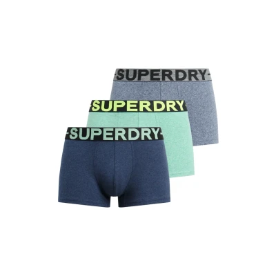 Abbildung von Superdry Herren Boxershorts im Dreierpack Dunkelindigoblau Meliert/Frischgrün Meliert/Matt Marineblau Gesprenkelt M