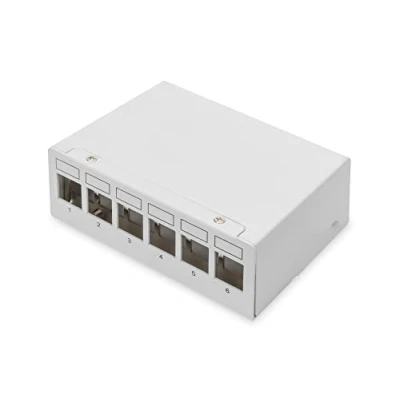 Abbildung von DIGITUS Desktop Modular Patch Panel, geschirmt, 6 Port, Lichtgrau