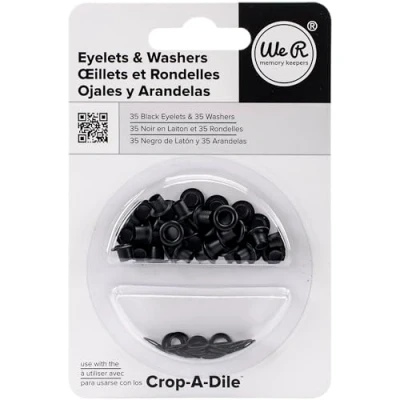 Abbildung von We R Memory Keepers 0633356422198 Ösen &amp; Unterlegscheiben Crop A Dile Standard Schwarz (70 Stück), Pieces