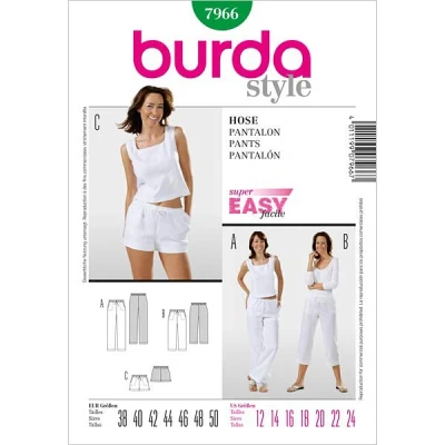 Abbildung von Burda Schnittmuster 7966 Hose Gr. 38 50 (Sizes 12 24)