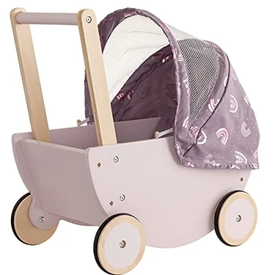 Abbildung von howa Puppenwagen rainbow, aus Holz mit faltbarem Verdeck