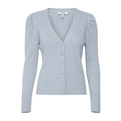 Abbildung von b.young Bypimba RIB Cardigan Strickjacke, Damen, Größe: Large, Kentucky blue melange