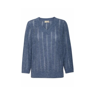 Abbildung von Fransa Eretta Strickpullover, Damen, Größe: Large, Vintage indigo melange
