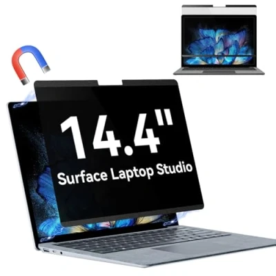 Abbildung von Magnetischer Sichtschutz für 14,4 Zoll Microsoft Surface Laptop Studio 2/1, abnehmbar, blendfrei, Blaulicht, Privatschutz, Anti Spionage, Schwarz