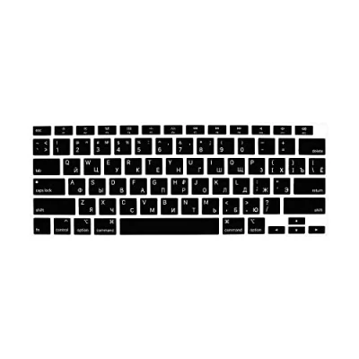 Abbildung von MiNGFi Russisch Silikon Tastatur Schutz Abdeckung für MacBook Air 13&quot; Touch ID Modell M1 A2337 A2179 (2020+) US/ANSI Tastaturlayout Schwarz