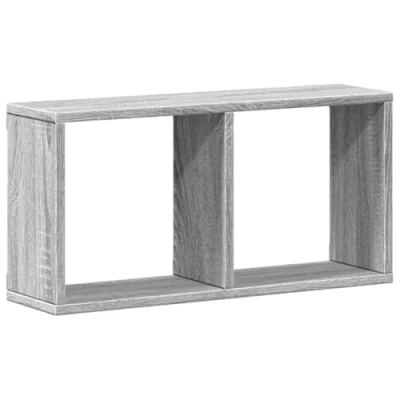 Abbildung von vidaXL Wandregal, Regal mit Stauraum Hängend Wanddeko, Hängeregal Schweberegal für Wohnzimmer, Bücherregal Wandboard, Grau Sonoma Holzwerkstoff