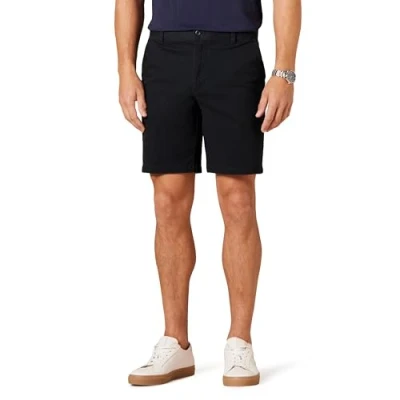 Abbildung von Amazon Essentials Herren 23 cm Lange Stretch Chinohose mit schmaler Passform, Schwarz, 32W