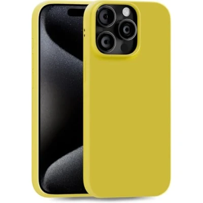 Abbildung von MyGadget Hülle kompatibel mit iPhone 15 Pro Max robuste Silikon Schutzhülle TPU Case Slim Silikonhülle Back Cover Ultra Kratzfest Handyhülle matt Gelb
