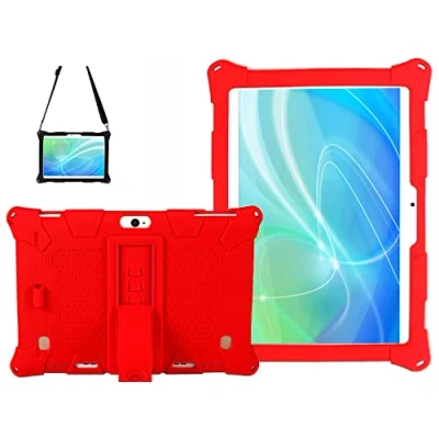 Abbildung von AKNICI Silikon Hülle für TOSCIDO M863/X108/X104/X109,ACEPAD A140/A130,LNMBBS N10,Qimaoo 10,Padgene 10,TYD 107/108/109,Dragon Touch Notepad K10,YOTOPT X109,GOODTEL G3,ZONKO K105,Huashetrade 10,1, Rot