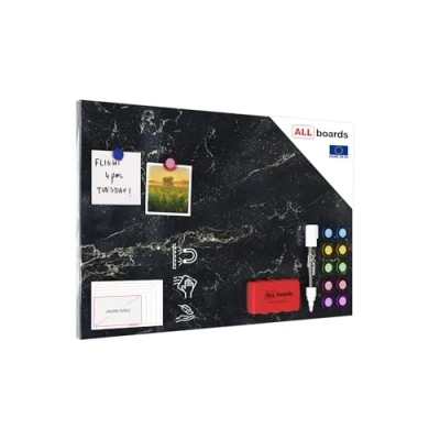 Abbildung von ALLboards Tafel Metallische Magnettafel SCHWARZER MARMOR 60x40cm MetalBoards Memoboard