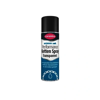 Abbildung von Caramba Performance Ketten Spray Transparent (300 ml) transparentes Kettenöl für Motorradkettenarten mit hoher Umlaufgeschwindigkeit Pflege zum Schutz vor Korrosion, Verschleiß u. v. m.