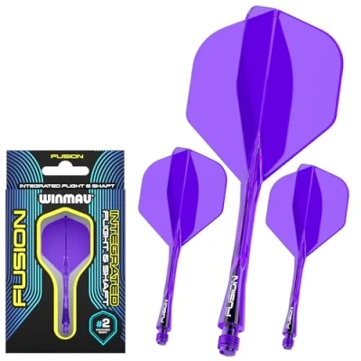 Abbildung von WINMAU Darts Fusion Integrated Flight &amp; Shaft System No.2 Shape Design Lila Farbe, Kurze Länge