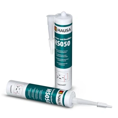 Abbildung von Hausa Silikon Aquarium und Glassilikon HS050, Profi Kleb Dichtstoff für Aquarien Glaskonstruktionen, Kartusche 310 ml, (Starke Haftung, 2 tlg., Schnelltrocknend), Süß Meerwasserbeständig Hohe Elastizität