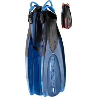 Abbildung von CRESSI Maui Long Fins Verstellbare Lange Flossen mit EBS System zum Schwimmen und Schnorcheln, Unisex, Blau/Azurblau, L/XL (44/47), Unisex Adulti