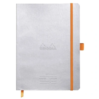Abbildung von Rhodia 117781C Meeting Book (DIN A5+, 160 x 210 mm, 80 Blatt, 90 g, elegant und praktisch) 1 Stück silber